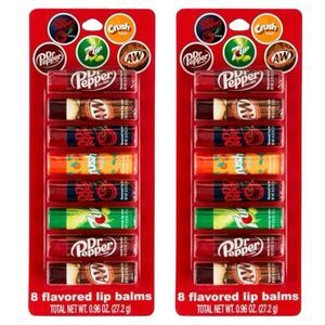 2x Taste Beauty Flavored Lip Balms 8 Lip Balms Sealed Dr Pepper 7 Up Crush A&W